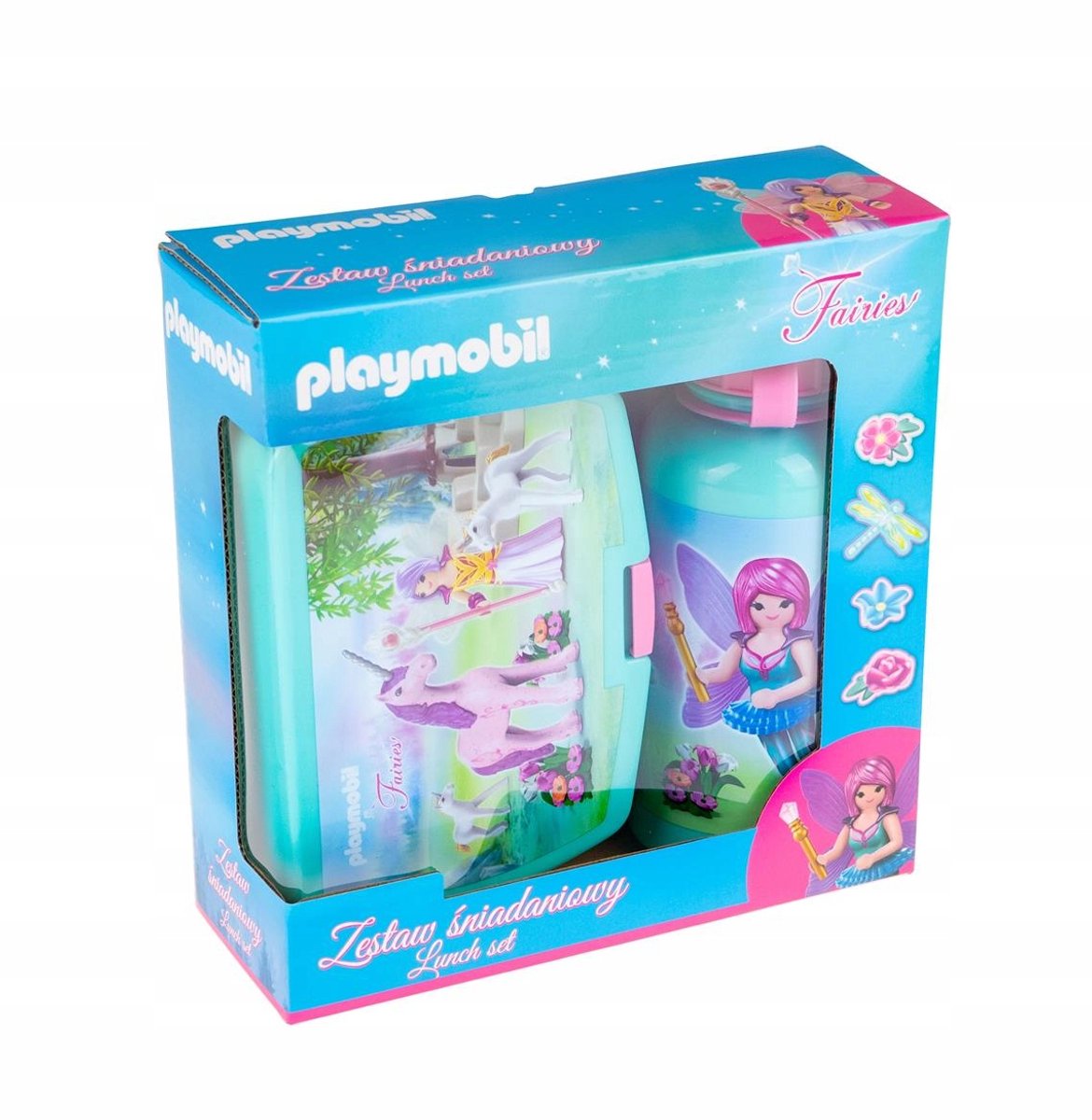 Astra Playmobil Feeën Drinkflessen & Lunchbox Set 500ml