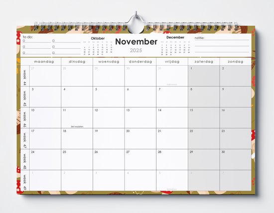 Huurdies® - 22 maanden kalender - 2025/2026/2027 - A3+ - Seizoenen