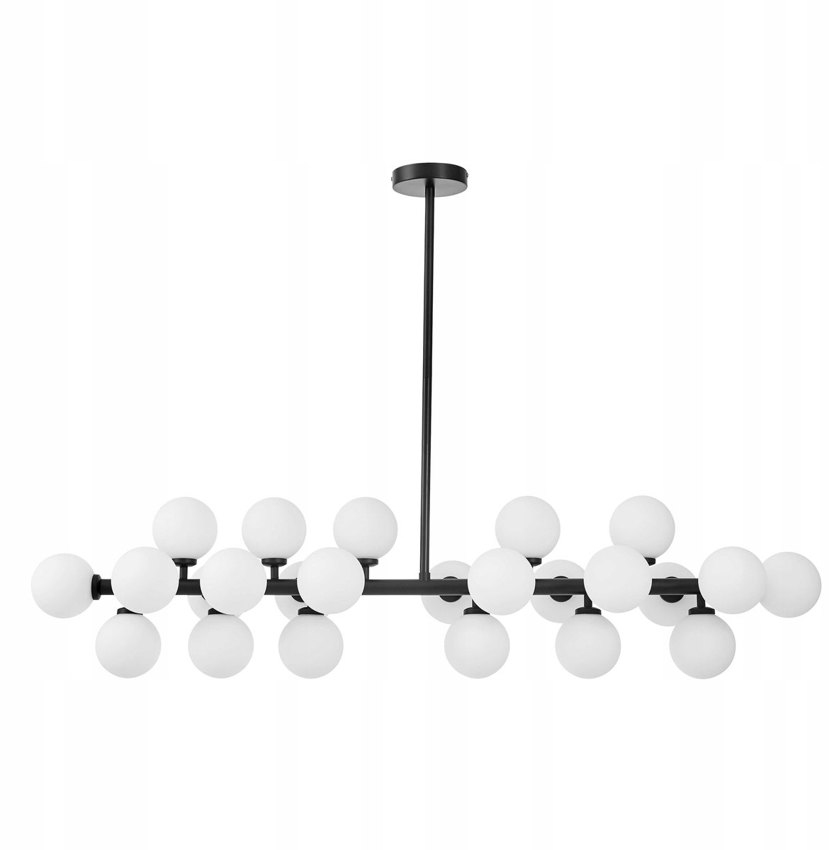 Lumina Deco Petrica Zwarte Hanglamp met 24 Witte Glazen Bollen