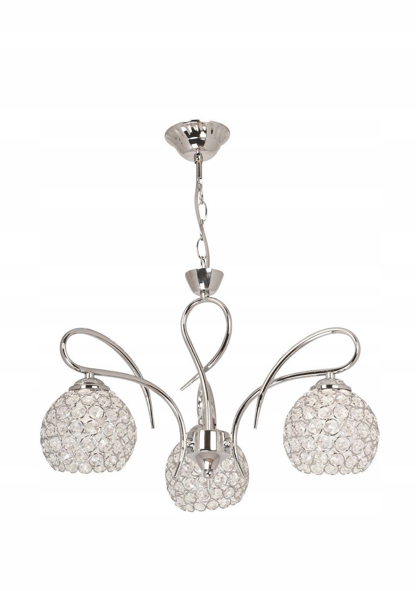 Driploze Kroonluchter W-A 1537/3 CH: Kristallen Bollen aan Delicate Lussen