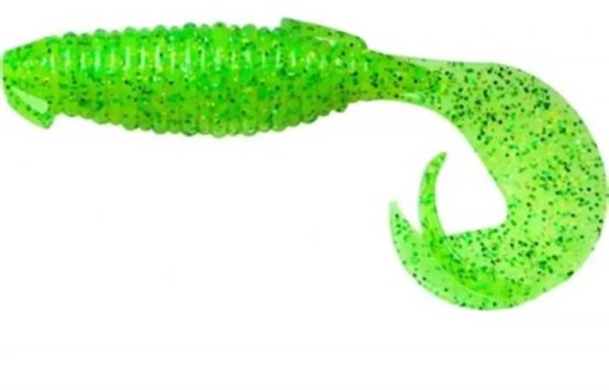 Keitech Flapper Grub 4’’ - 10cm (7 pcs) - Maat : Lime Chartreuse van Keitech — afbeelding 5