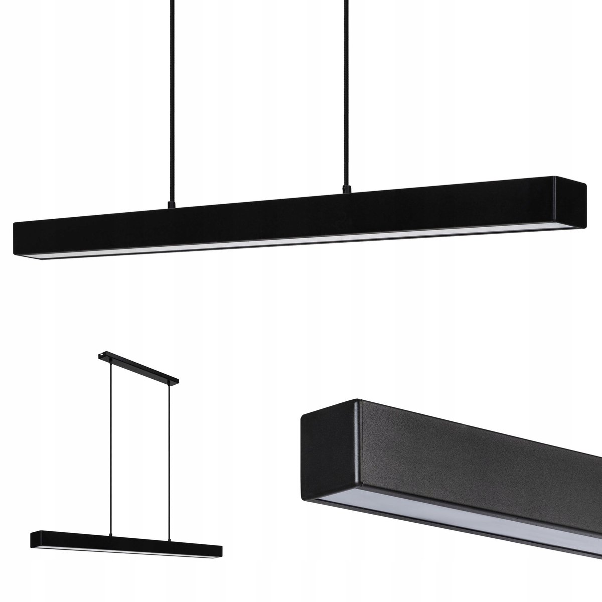 LED Hanglamp WULKAN LINIOWA LOFT 120cm Zwart