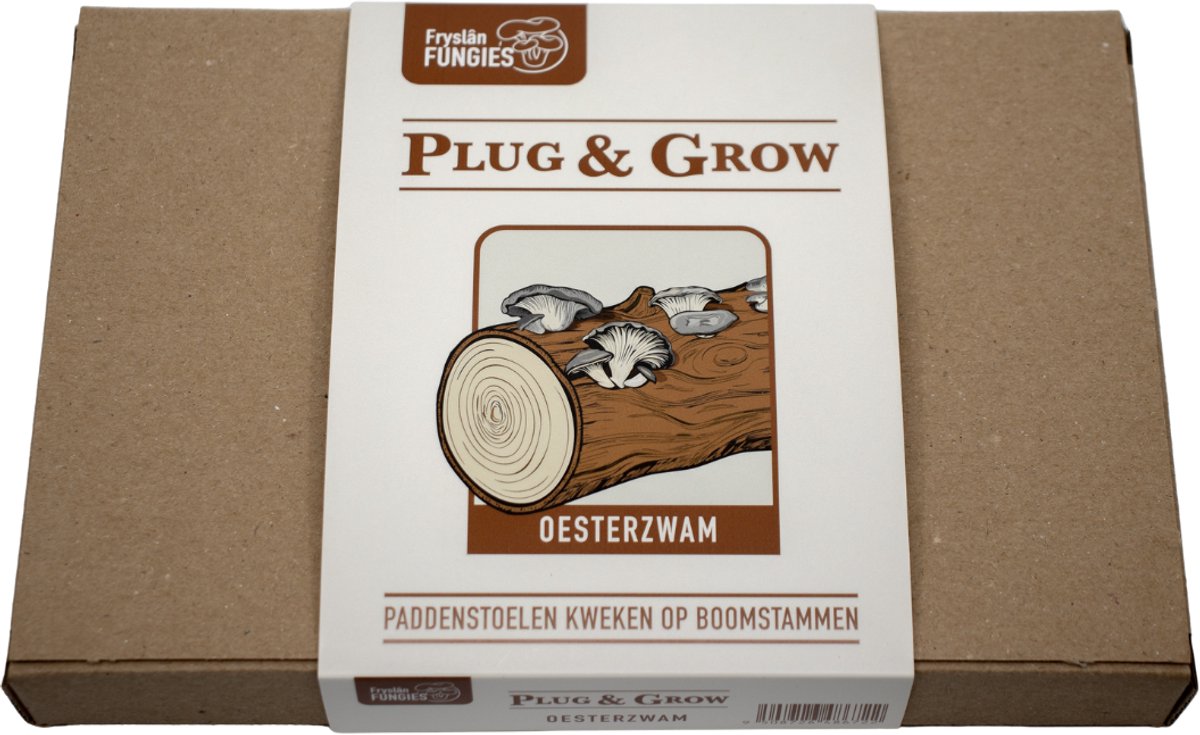 Oesterzwam Plug & Grow set - Zelf oesterzwammen kweken in je tuin op boomstammen - Duurzaam kweek cadeau