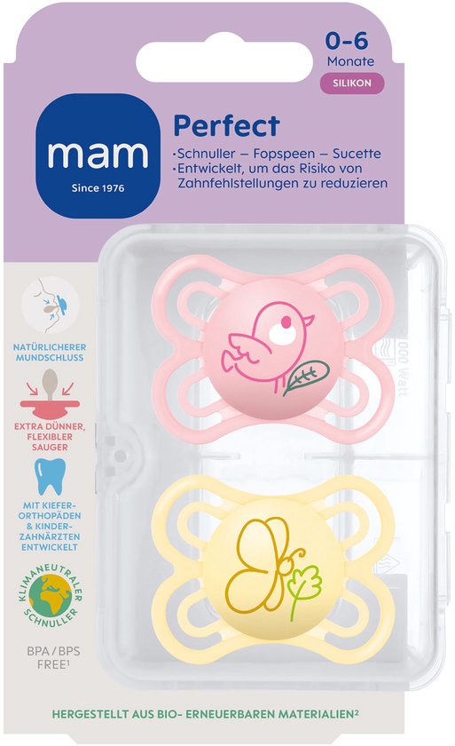 MAM - Perfect Silikon Speen - Siliconen - 0-6 Maanden - Extra Dun - Roze - 2 stuks van Merkloos — afbeelding 5