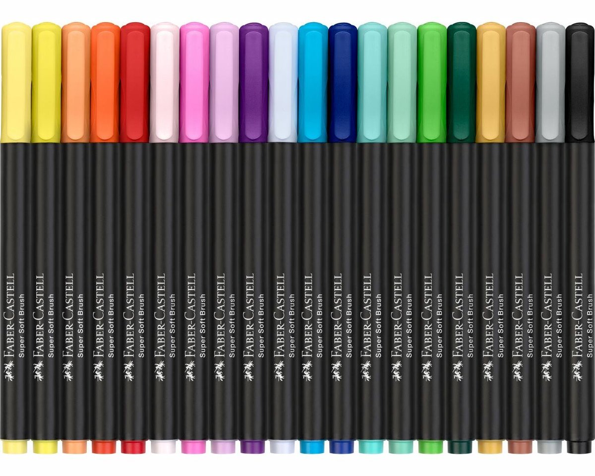 Faber-Castell brushpennen - Black edition - 20 kleuren in karton etui - FC-116452 — afbeelding 8