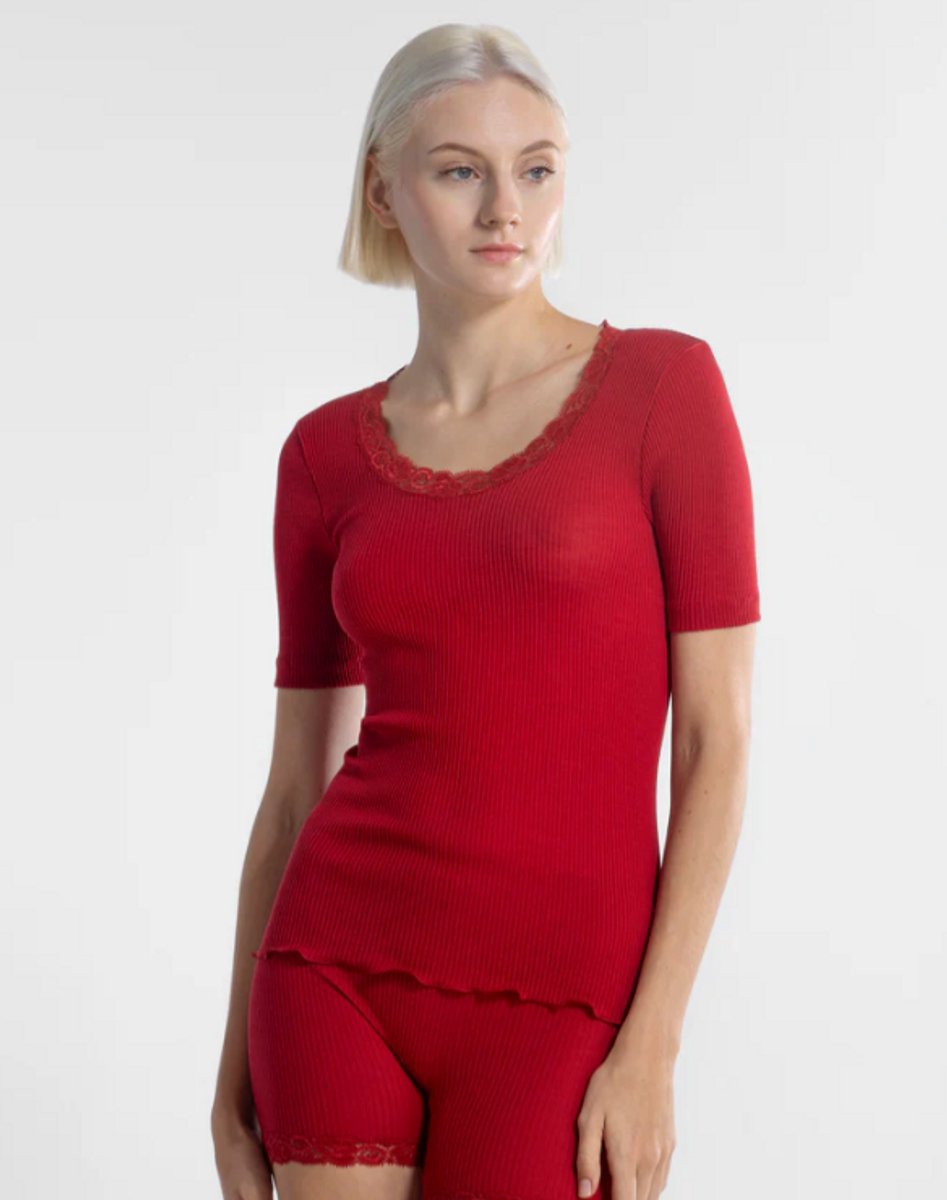 Oscalito, hemdje KM wol/zijde, rood, M