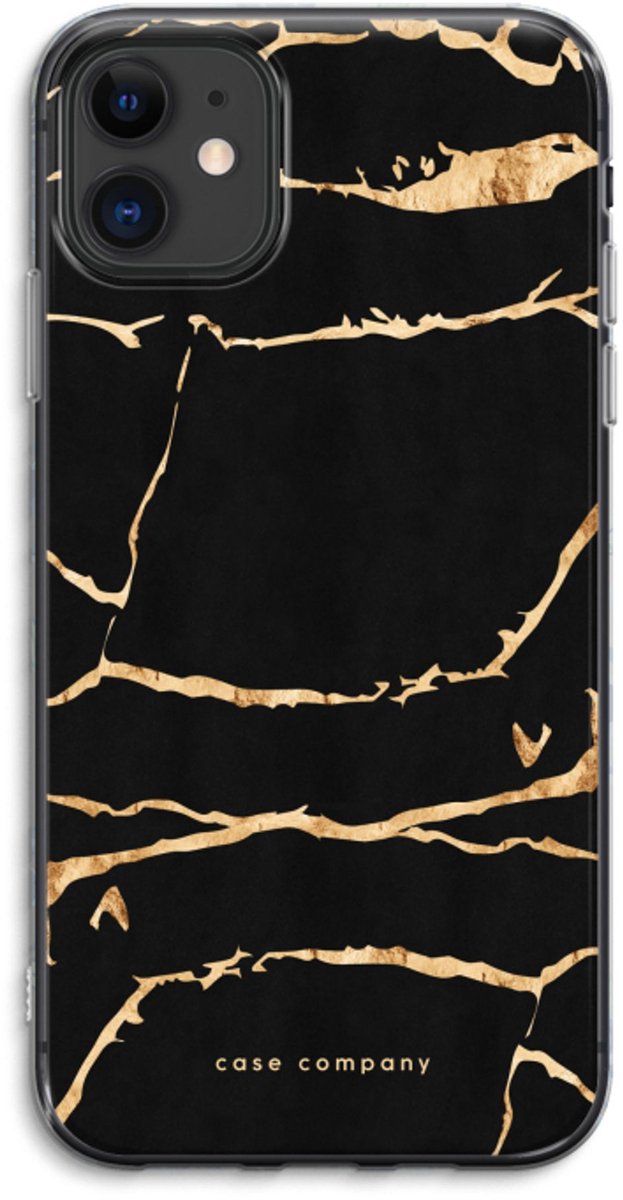 Case Company® - Hoesje geschikt voor iPhone 11 hoesje - Gouden marmer - Soft Cover Telefoonhoesje - Bescherming aan alle Kanten en Schermrand