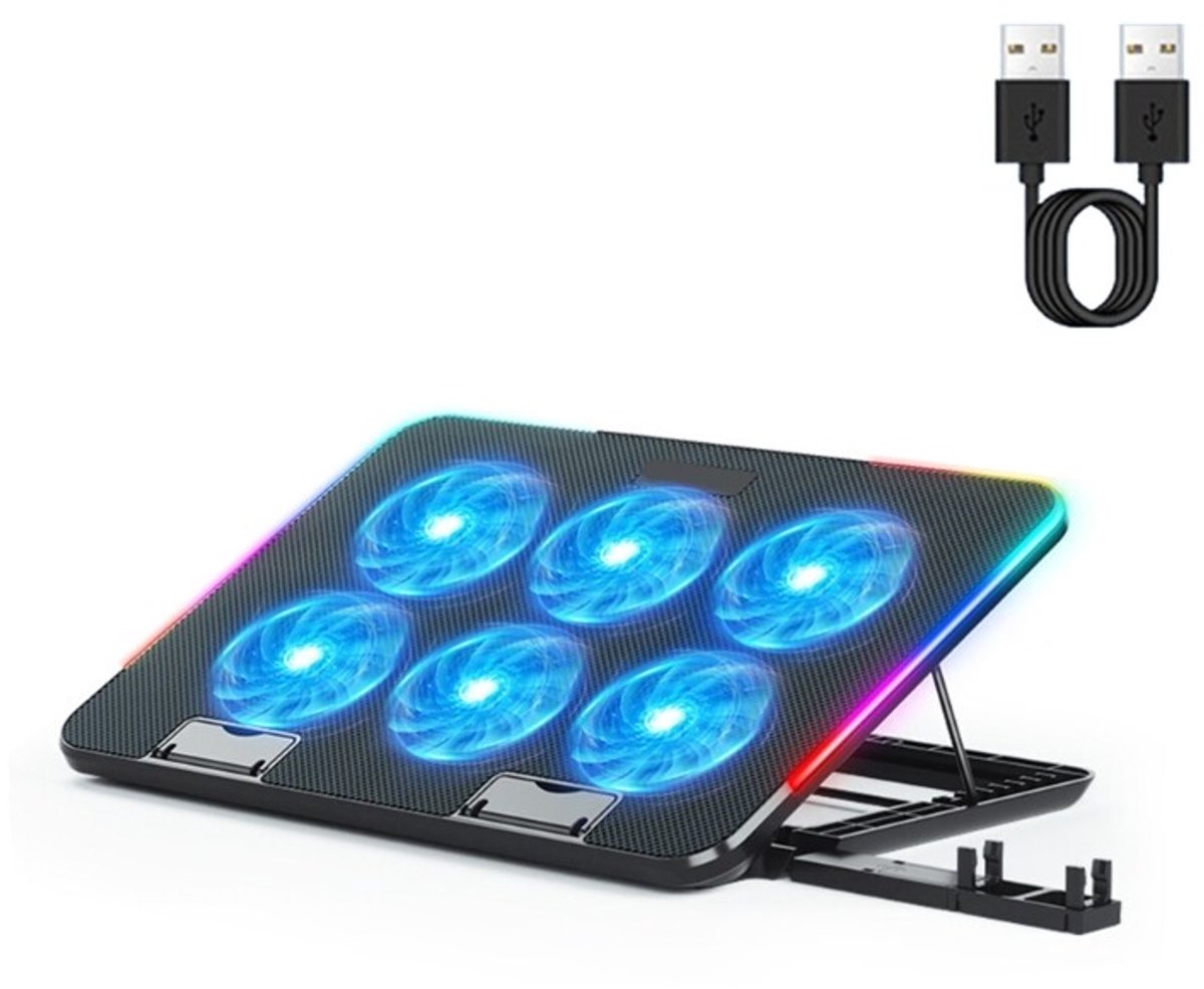 Laptopkoeler Laptopkoelpad Notebook Gaming Radiatorstandaard met 6 LED-ventilatoren