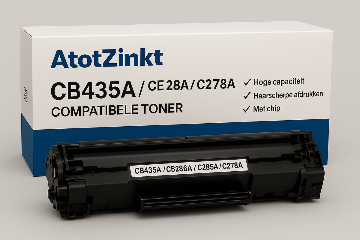 AtotZinkt Toner CB435A / CB436A / CE285A / CE278A – Compatibel met HP & Canon – Zwart – Hoge Capaciteit
