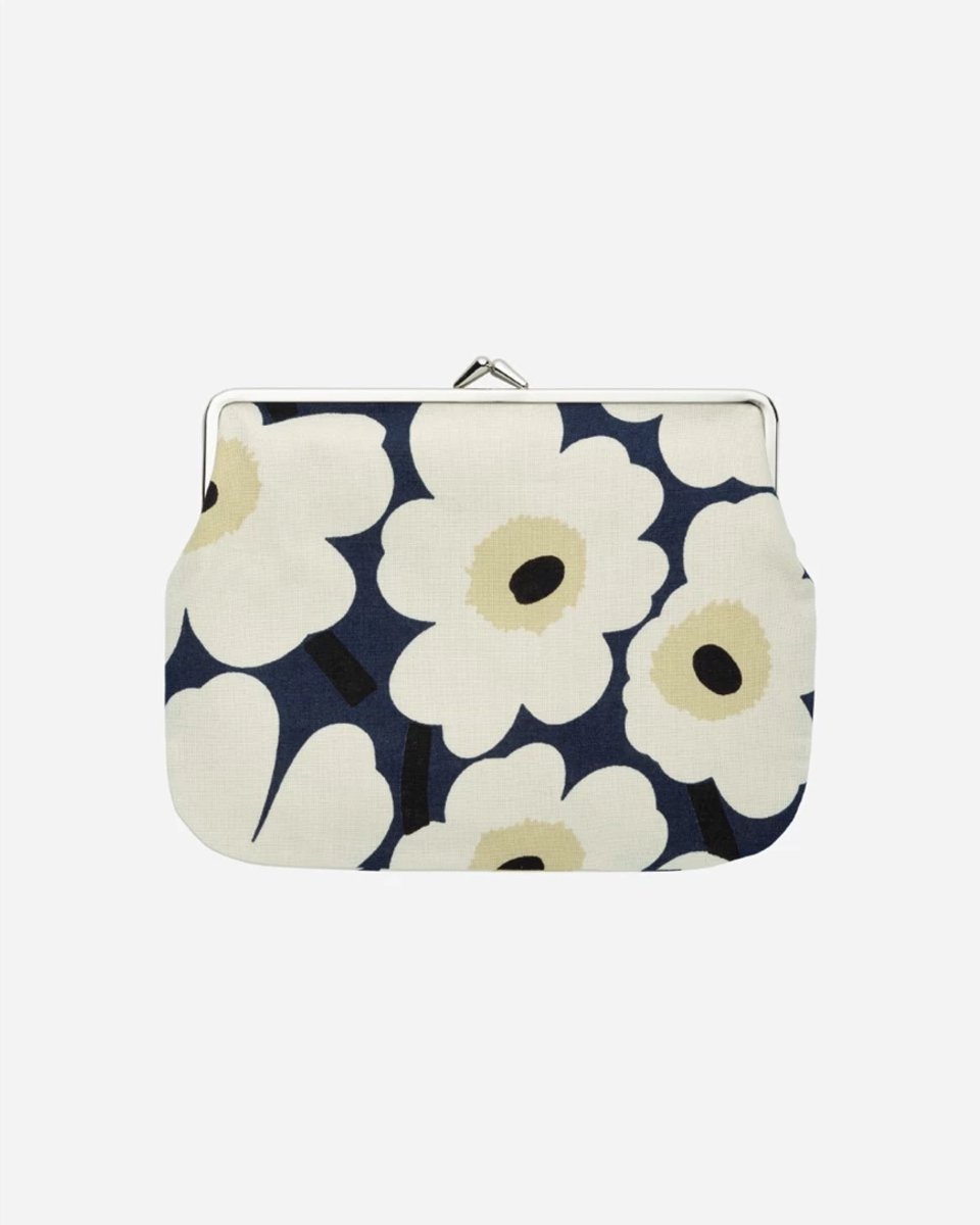 Marimekko Mini Unikko Puolikas Kukkaro portemonnee zwart / beige