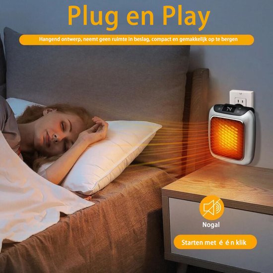 Beatoer Stille en energiebesparende ventilatorkachel - 1200/1500 W 3 modi voor 90 graden rotatie. Mini-keramische verwarming, voor gebruik binnenshuis