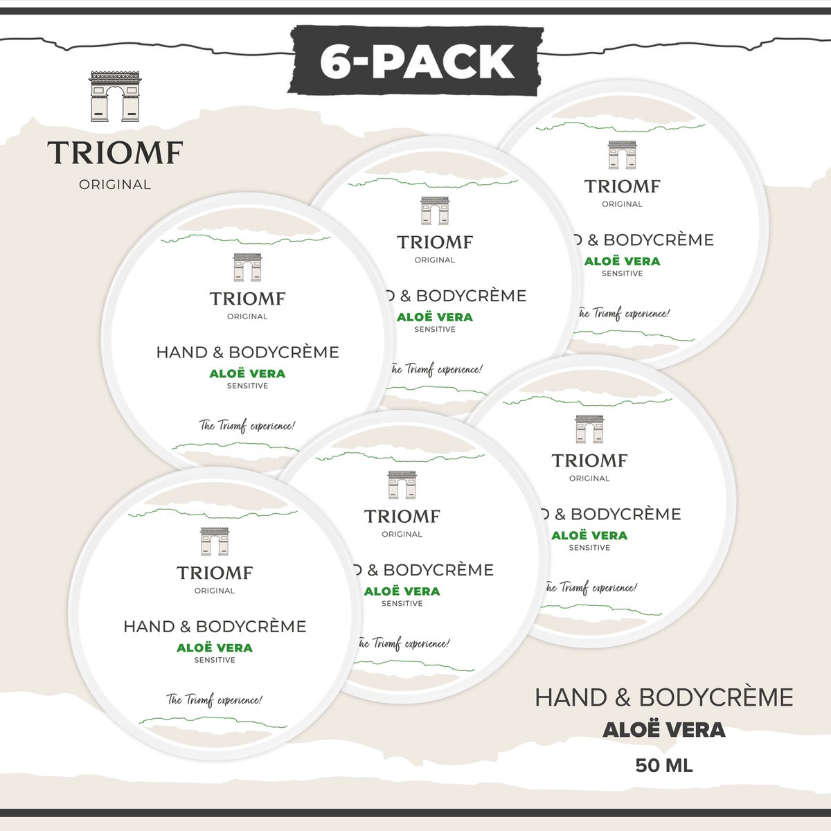 Hand & Bodycrème - Aloë Vera - 50 ml - 6-Pack - Handcrème