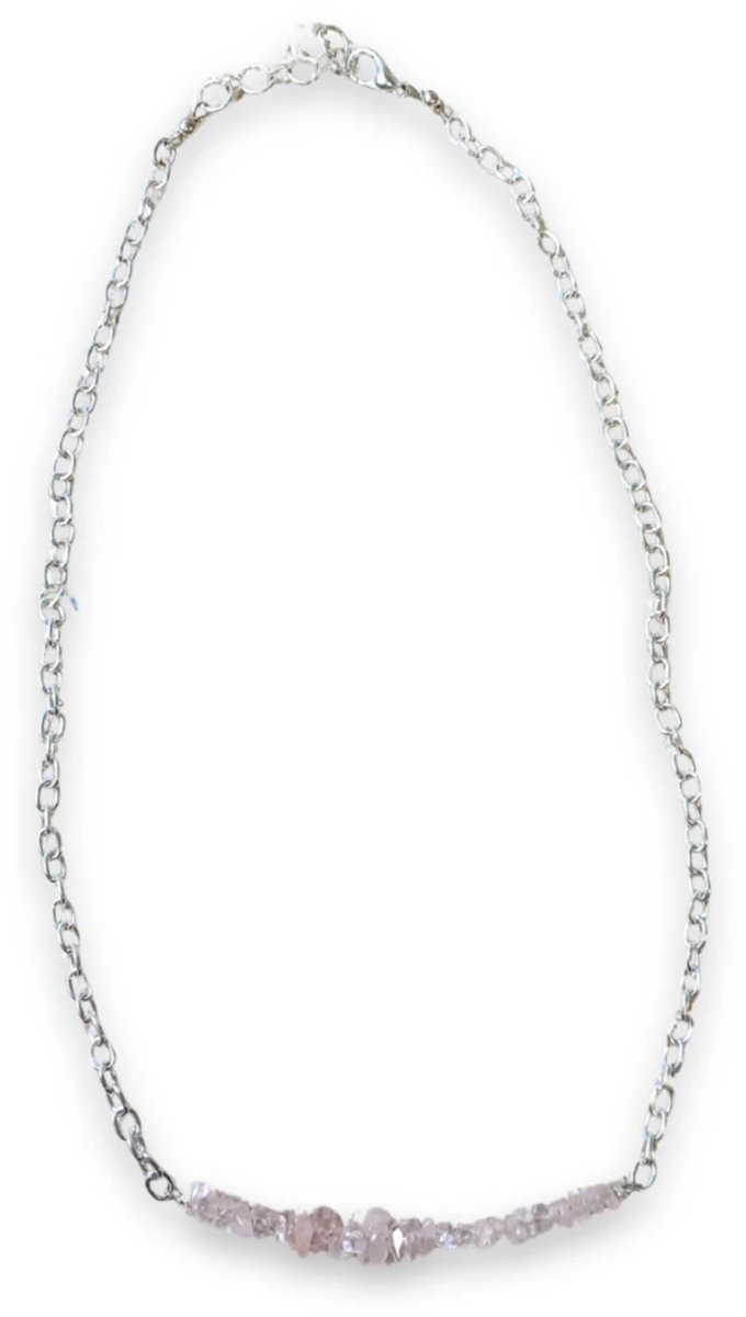Roze kwarts bar ketting