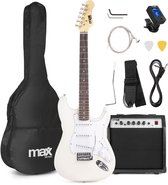 Elektrische gitaar met gitaar versterker - MAX Gigkit - 4/4 - Perfect voor beginners - incl. gitaar stemapparaat, gitaartas en plectrum - Wit