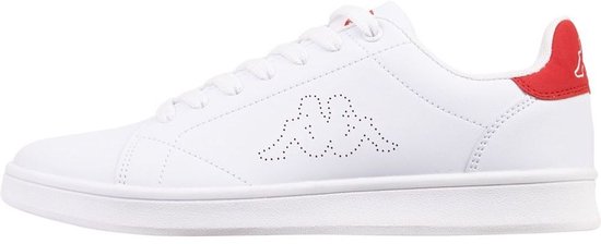 Kappa Unisex Sneaker mit buntem Fersendetail 243049 White/Red-44
