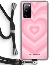 Case Company® - Coque Samsung Galaxy S20 FE / S20 FE 5G avec Cordon - Coeur Rose - Protection de Téléphone avec Cordon Zwart - Tous les côtés et sur la protection des bords de l'écran