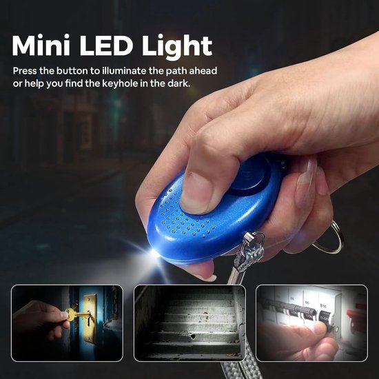 2 stuks | 140 dB | persoonlijk zakalarm | met zaklamp | sleutelhanger | paniekalarm | Veiligheid Alarm Persoonlijke Alarmknop | Incl. Batterij | zelfverdediging sirene | voor vrouwen, meisjes en ouderen | Zelfverdediging