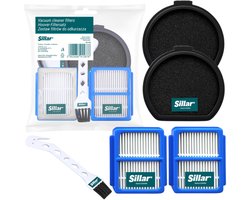 Sillar, set 4 stofzuigerfilters, wasbaar, 2x HEPA, 2x uitlaatfilter, anti-allergeen + 1x Reinigingsborstel, geschikt voor AEG Electrolux Q9 PURE Q9 PQ91 PQ92, vervanging voor filters ASKQX9, ESKQ9, 9009230898