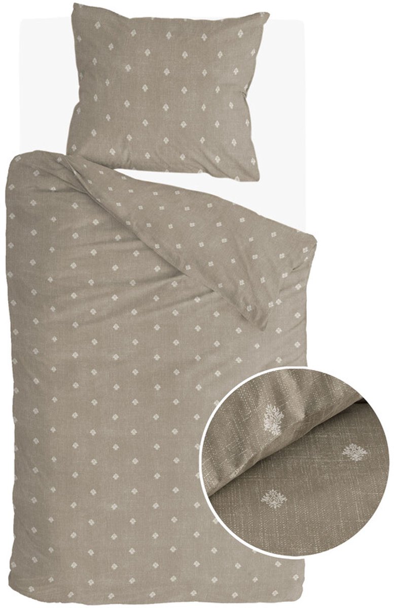Walra Dekbedovertrek Remade Rustic GraCe - 140x220 - 100% katoen - Taupe