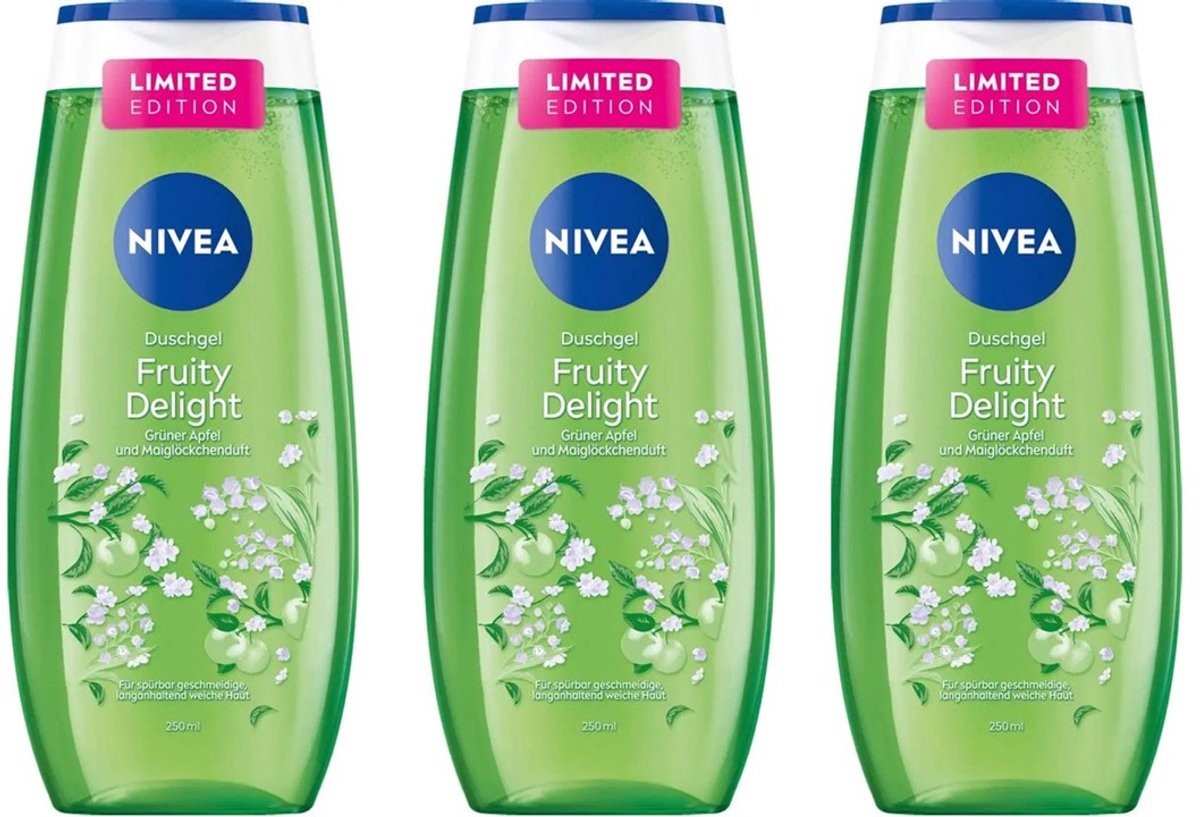 Nivea Douchegel – Fruity Delight 3 x 250 ml - Voordeelverpakking