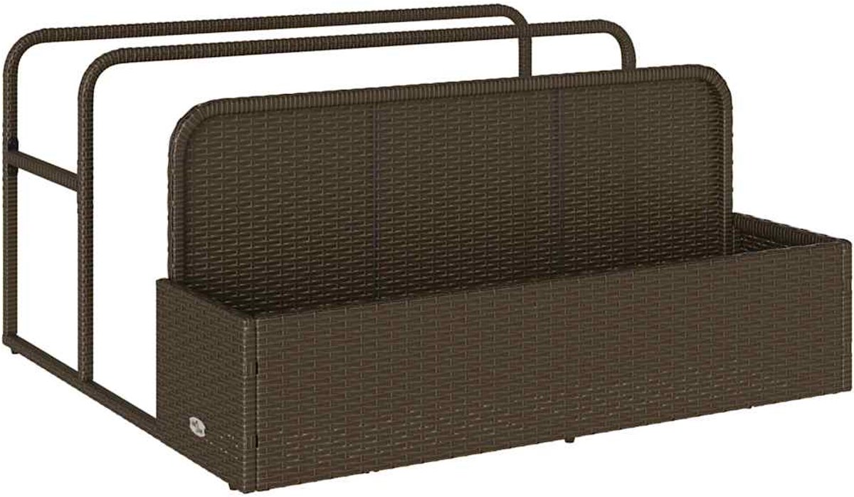 vidaXL - Opbergzak - voor - aan - het - zwembad, - bruin, - 110x100x57 - cm, - polyrotan