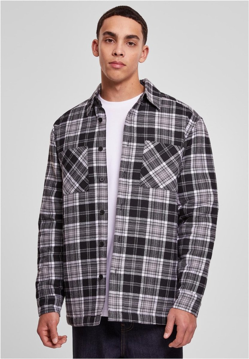 Urban Classics Padded Checked Shirt Jacket Overhemd 3XL Zwart