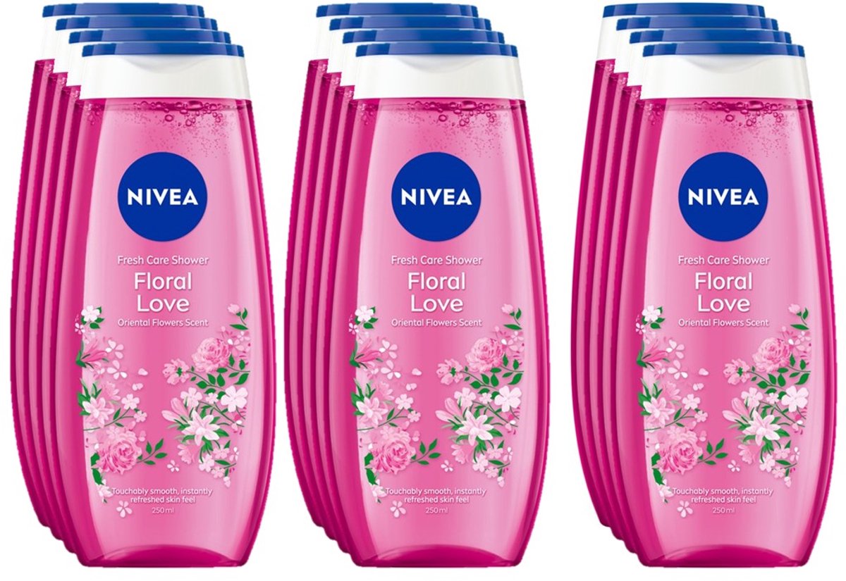 NIVEA Douchegel Floral Love - 12 x 250 ml - Voordeelverpakking