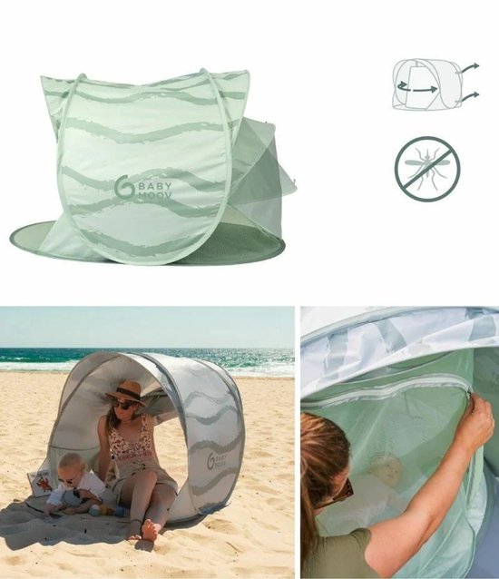 Babymoov Safe & Protect Standtent - Green Lagoon - Verstelbare luifel - pop-up systeem - Voorzien van muskietennet van Merkloos — afbeelding 2