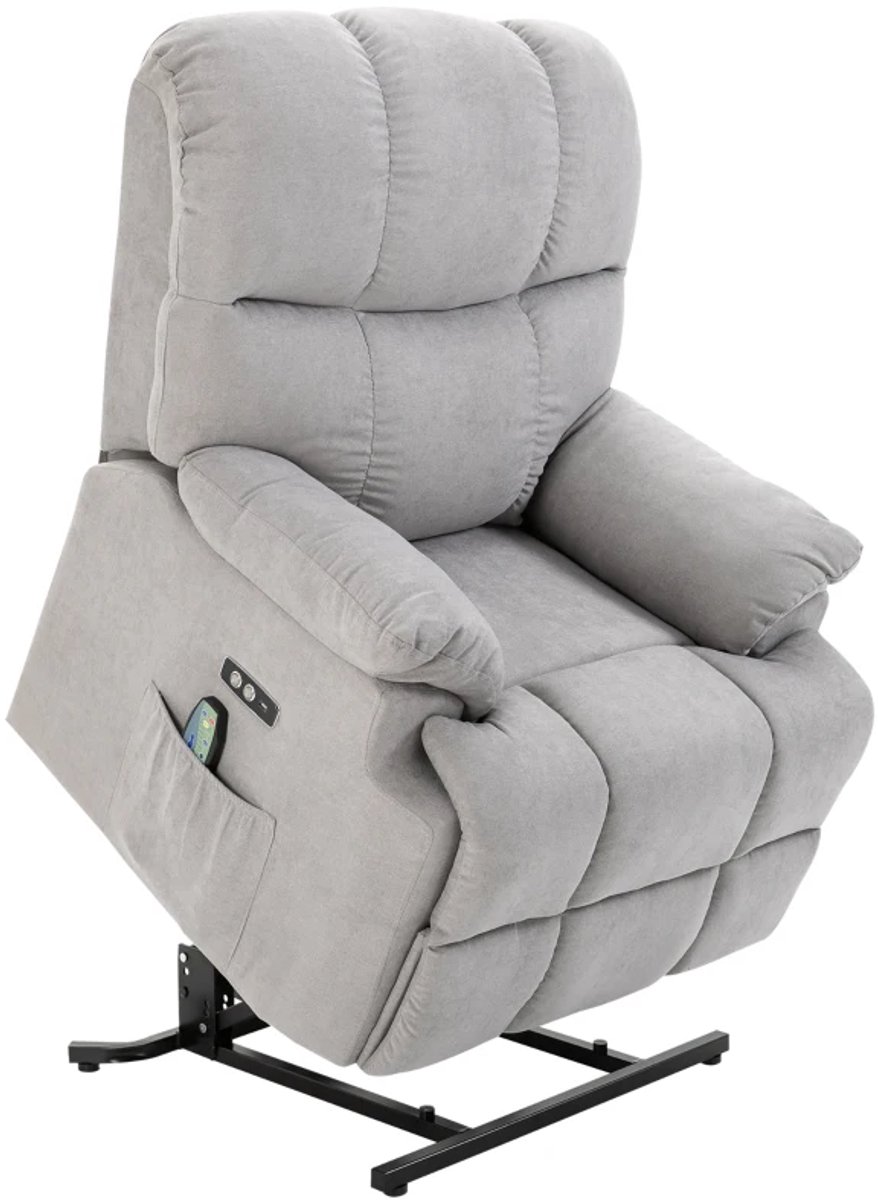 TRUUSK Massagestoel met Opstahulp Grijs Verstelbaar met