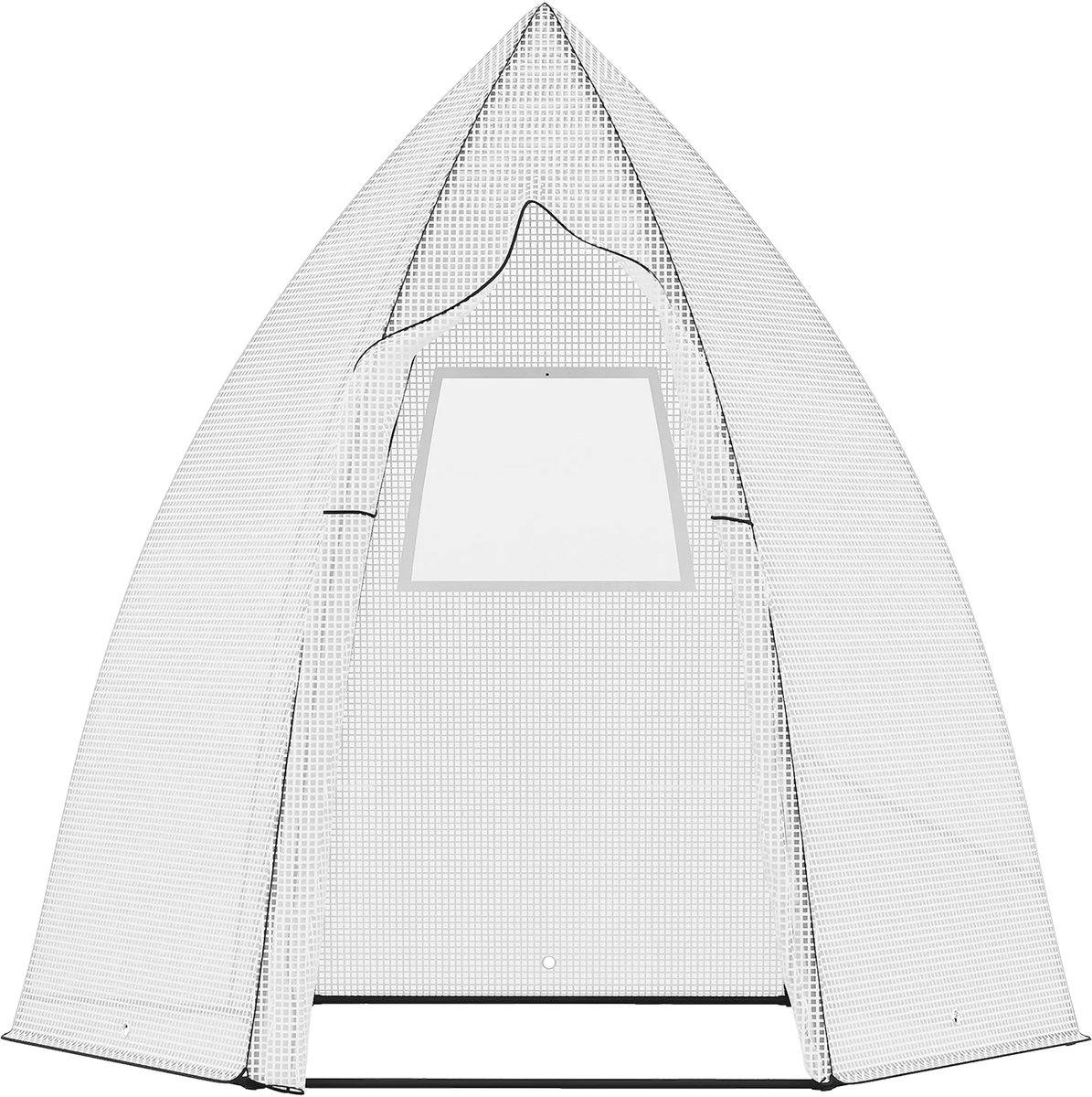 TRUUSK Mini Broeikas Overwinteringstent - 160x140x180cm - Roldeur - Wit - Voor Tuin en Balkon - Winterscherm