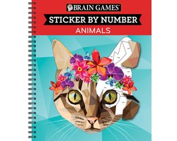 Omslag van Brain Games - Sticker by Number- Brain Games - Sticker by Number: Animals (28 Images to Sticker)