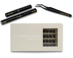 Lashnovo - Nola - DIY Cluster Lashes - 10 & 12 & 14 mm - Wimperextensions - Bond, Sealant, Remover - Nepwimpers Bundel - Wimpers