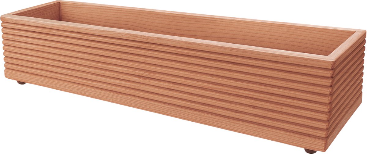 Handgemaakte houten Plantenbak – Voor Balkon, Terras of Tuin – Hout – Bruin – 110x17x17 cm – Bloembak – Duurzaam, Weerbestendig & Stijlvol Design