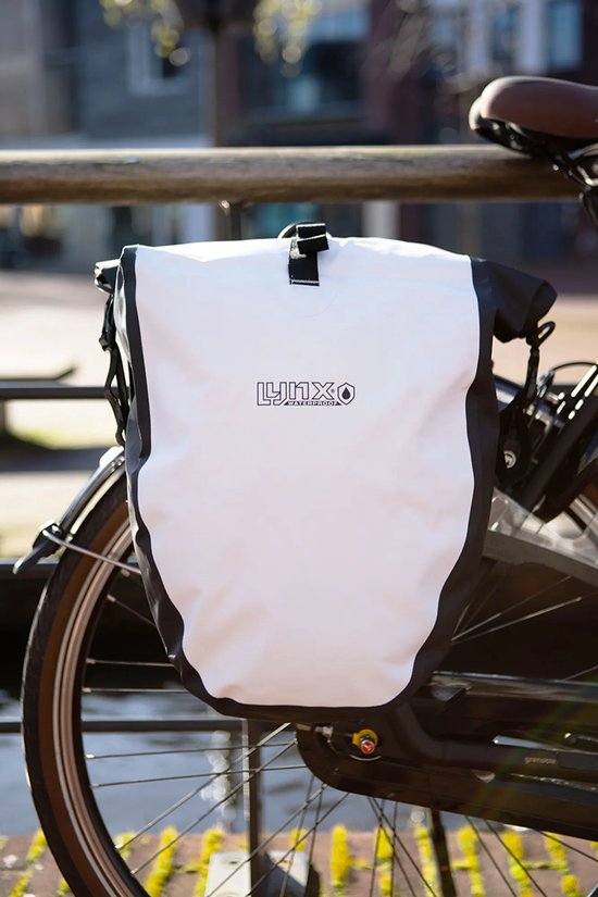 Lynx Waterdichte Fietstas Tarpaulin XL 25 Liter - Wit van Lynx. — afbeelding 2