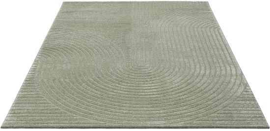 Tapis Mia's Teppiche Atlas – tapis moderne à structure 3D et effet de relief, doux et élégant, vert, 80 x 150 cm
