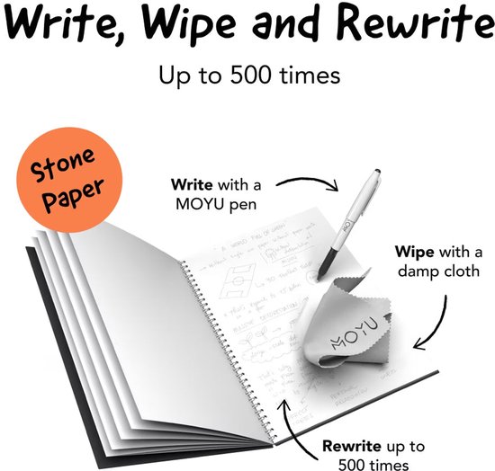 MOYU - Rocky Ice Notebook - Carnet effaçable A4 Premium