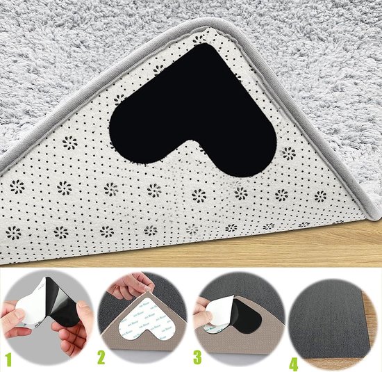 Antislip tapijten, 16-delig, zelfklevend, antislip, houdt je tapijt