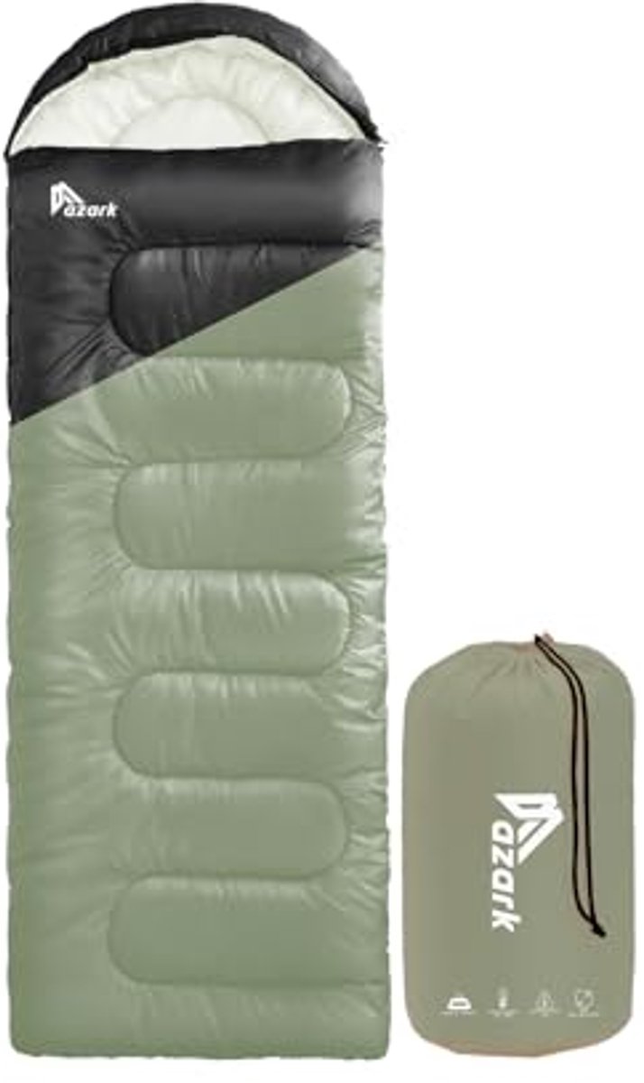 Lichtgewicht Slaapzak voor Volwassenen en Kinderen, 400gsm 4 Seizoenen Waterdichte Slaapzak, Comfortabel en Draagbaar, Wasmachinebestendig, Camping en Wandelen Essentieel