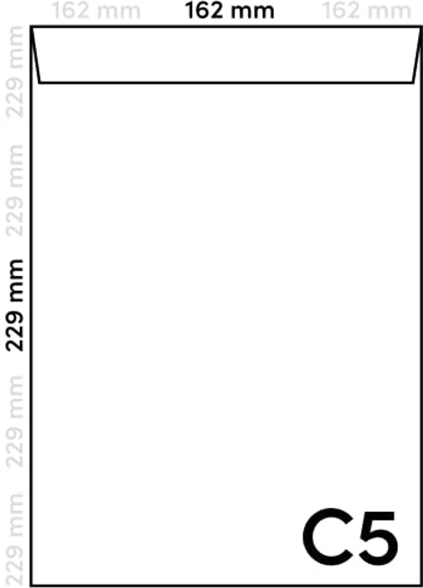 Witte C5 Enveloppen 162x229mm Zonder Venster - Drukgevoelig en Stevig 90g voor Facturen en Sollicitaties