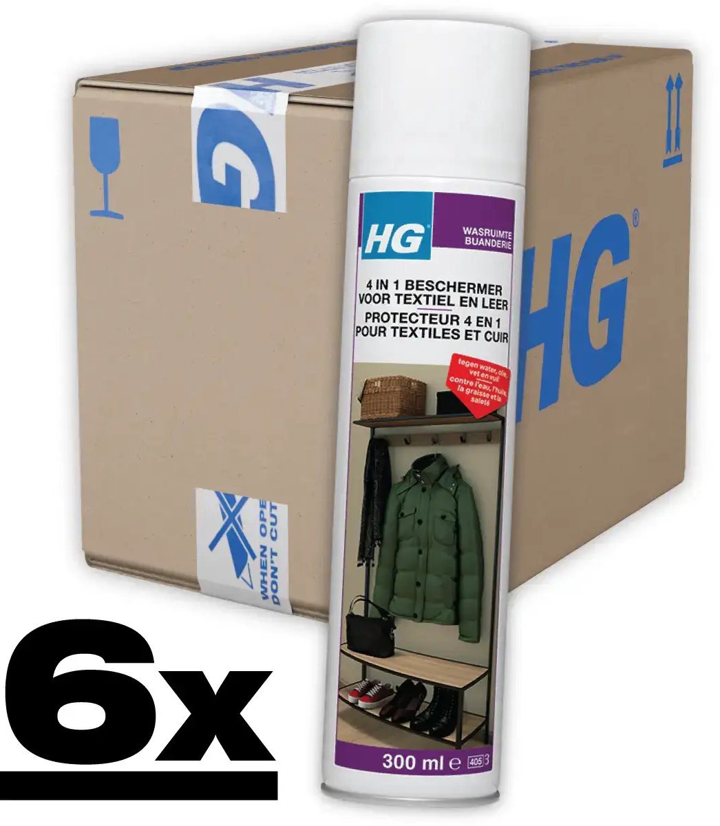 HG 4 in 1 Beschermer voor Textiel 6x300ml Doeltreffend - Sterke waterafstotende werking