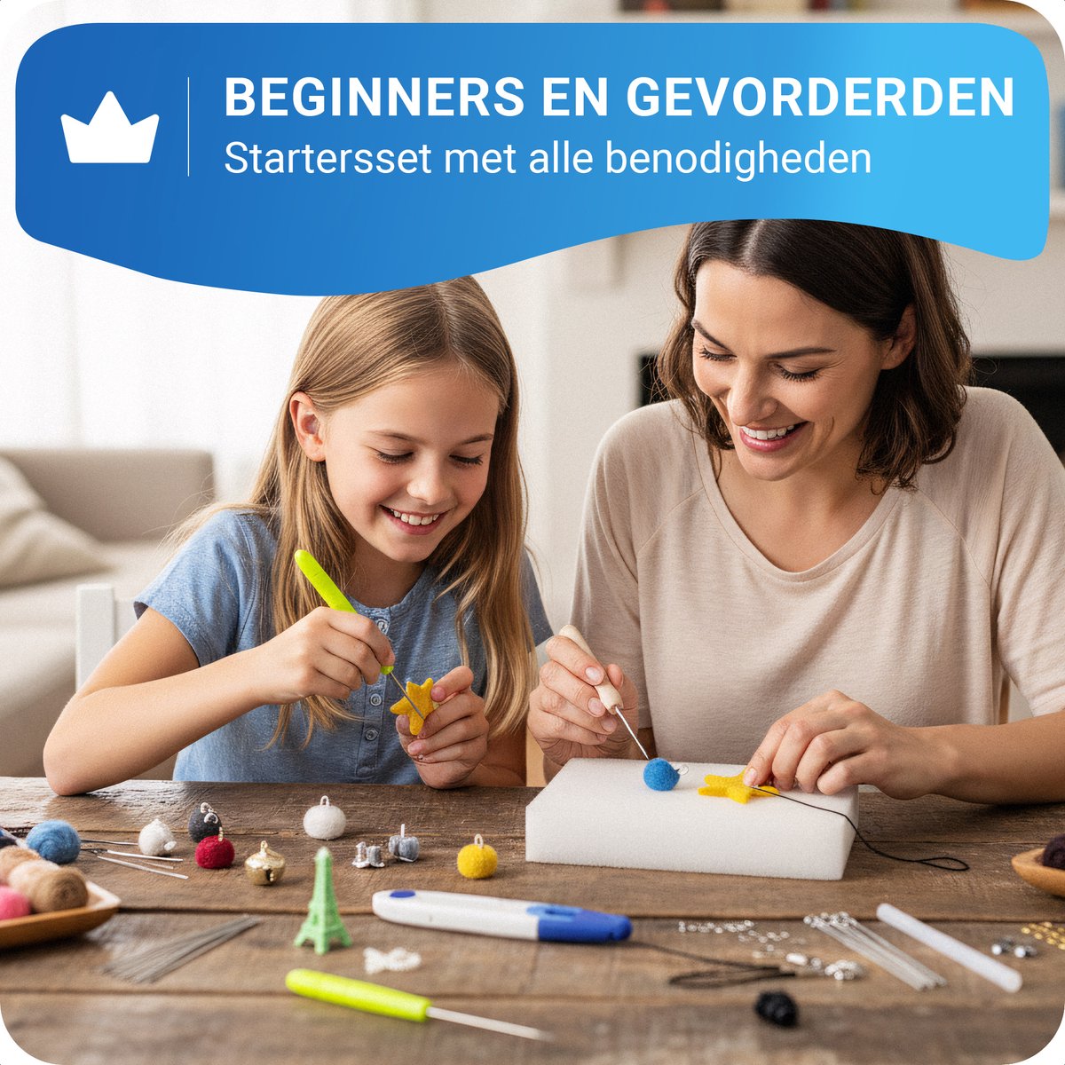 JT Products Naaldvilten Starterset Met 50 Kleuren 250 Gram Viltwol - 5 Gram Wol per Kleur + 63 Tools - 113 Stuks - Needle Felting Pakket - Knutselen Voor Beginners & Gevorderde - 7 Viltnaalden Vilten - Naald Vilt Kado - Knutsel Naaldvilt Cadeautjes — afbeelding 3