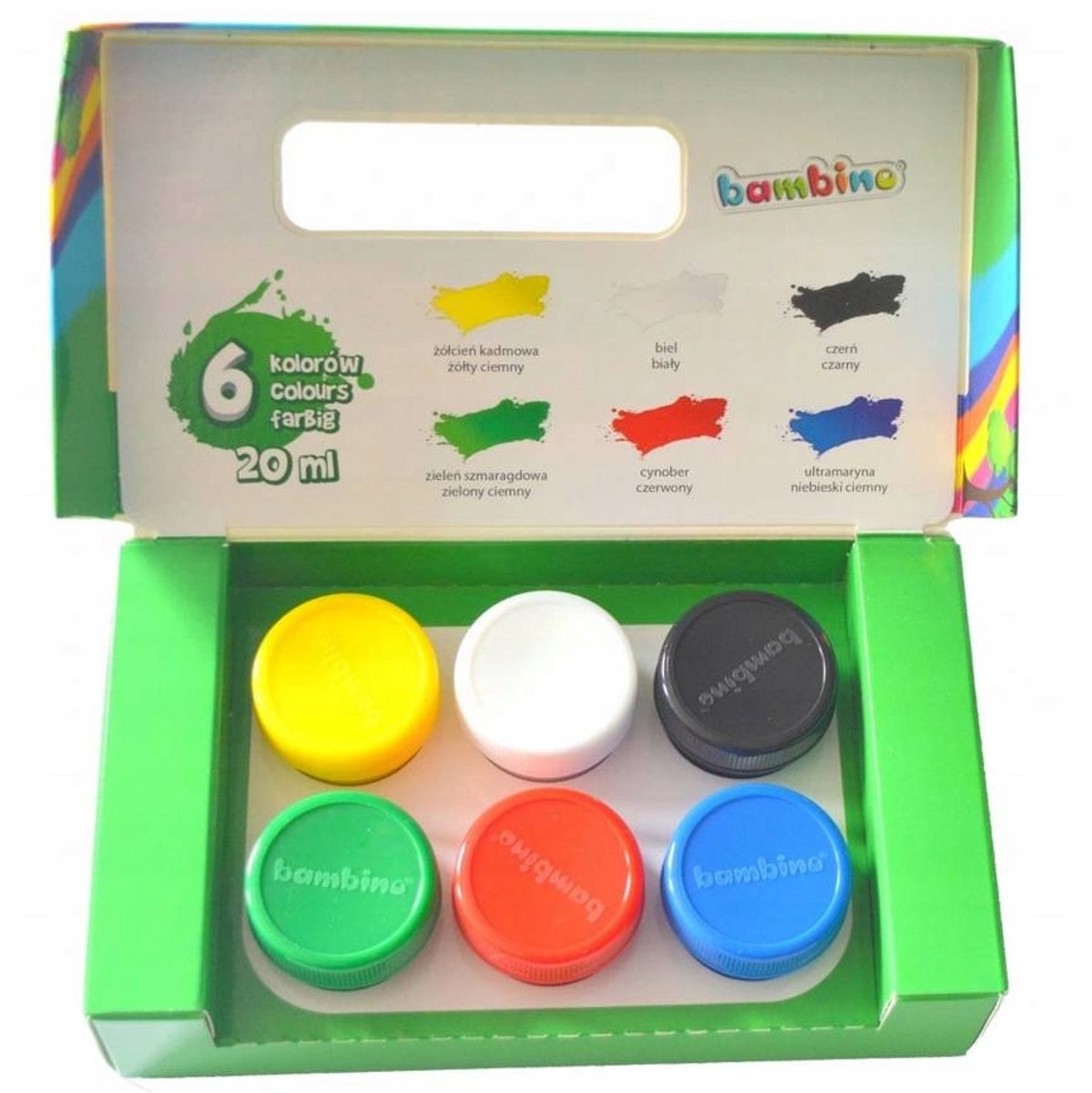 Bambino Plakkaatverf Set - 6 Kleuren, 20ml per potje