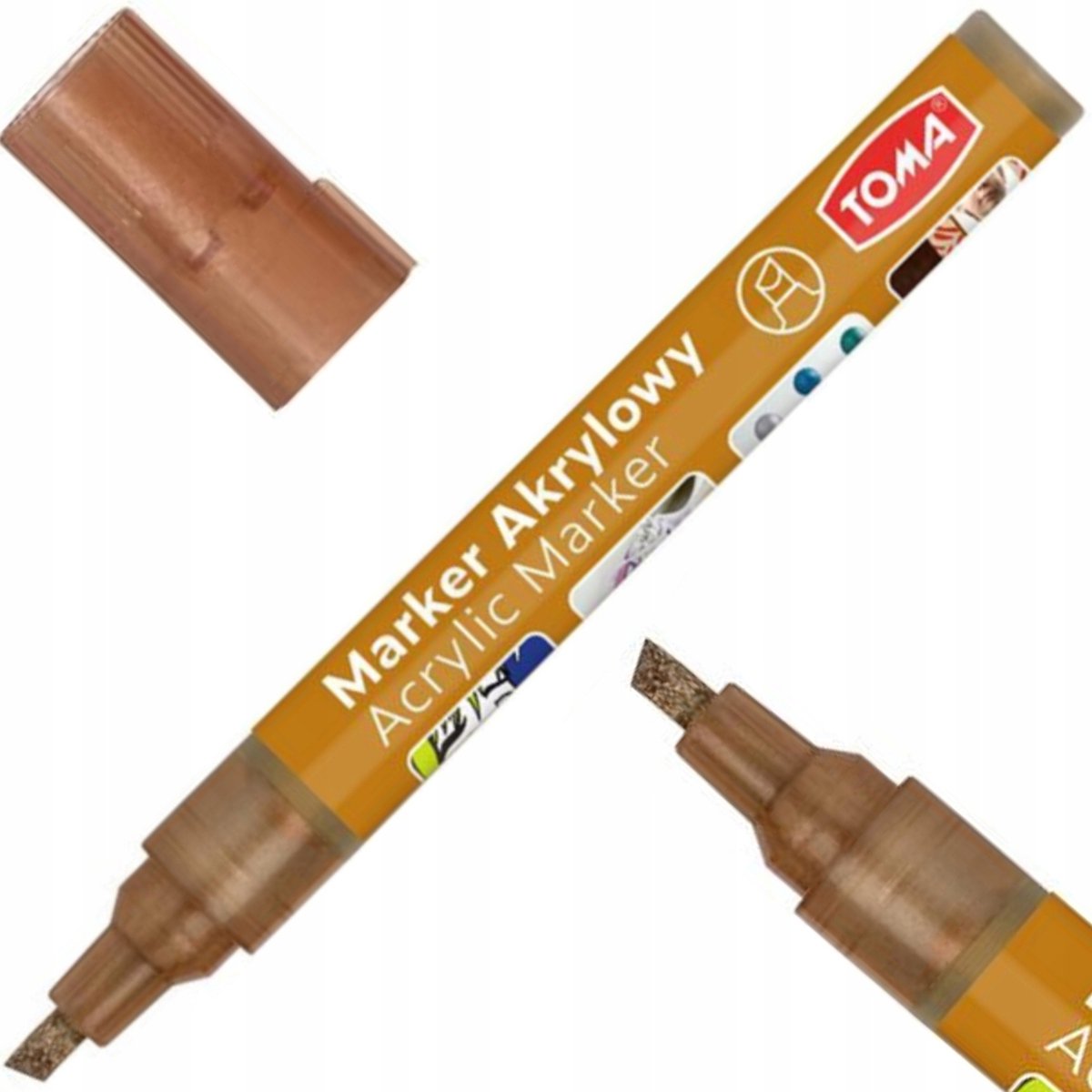 Toma TO-403 Acryl Marker Bruin Metallic - Schuin Punt 1-5mm