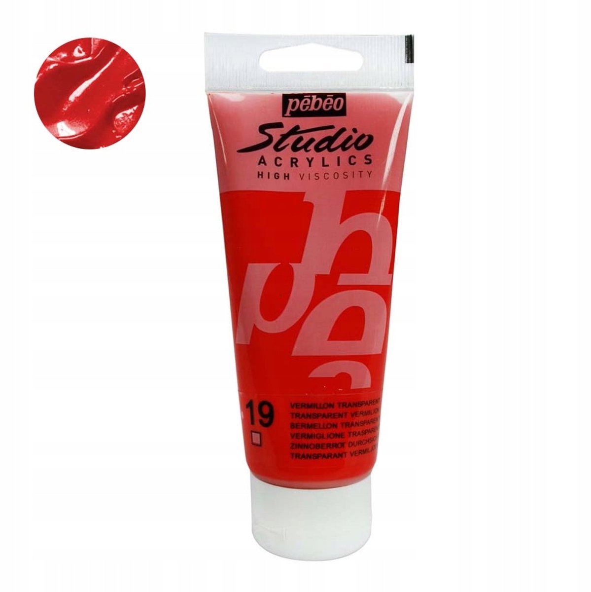 Pebeo Studio Acrylverf 100ml - Transparant Vermiljoen