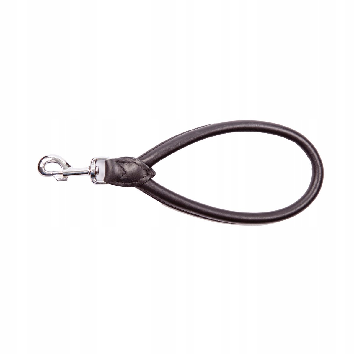 Dingo SOFT Ronde Leren Hondenriem - 33 cm Zwart