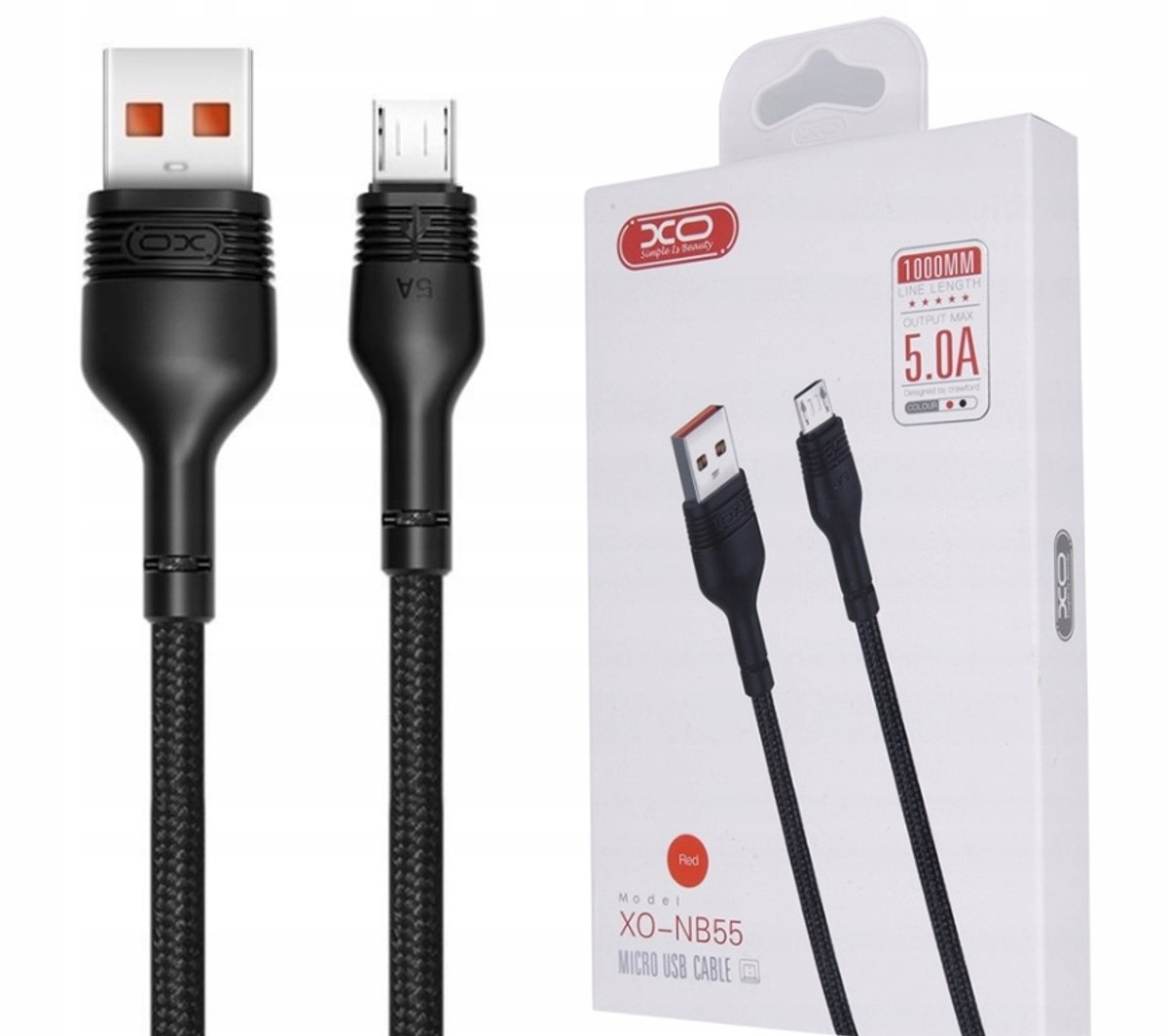 Image of XO USB-A naar Micro USB Kabel 1m 5A Quick Charge 3.0 Zwart
