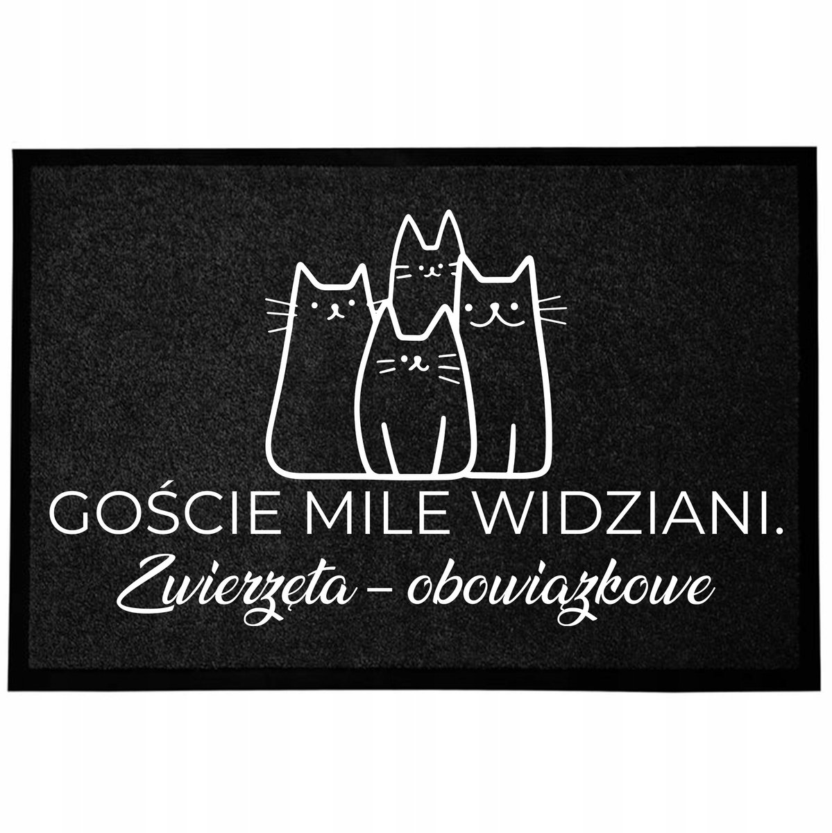 Grappige zwarte deurmat 40x60cm - Antislip, sneldrogend, vuilafstotend