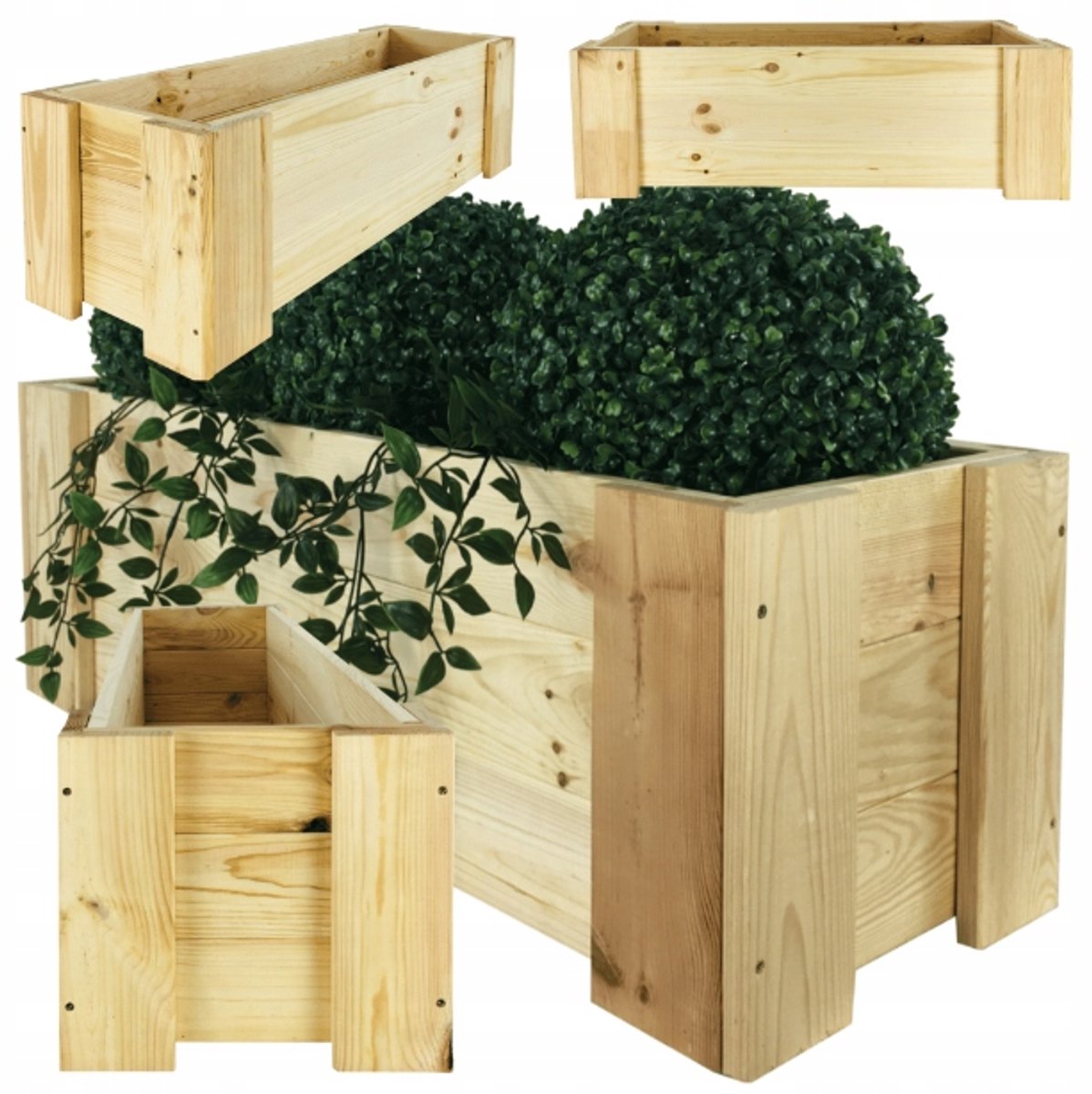 Houten bloembak 80x30x30cm - Zelfmontage, FSC-gecertificeerd