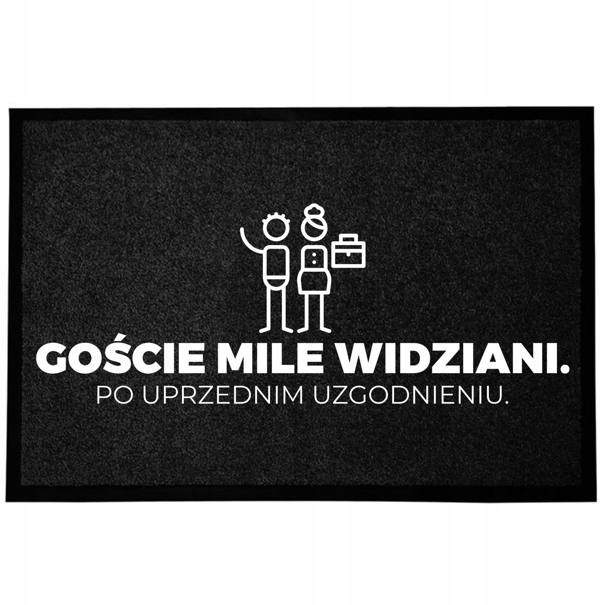 Zwarte Deurmat 40x60cm - Antislip & Grappige Print 'Guests Welcome'
