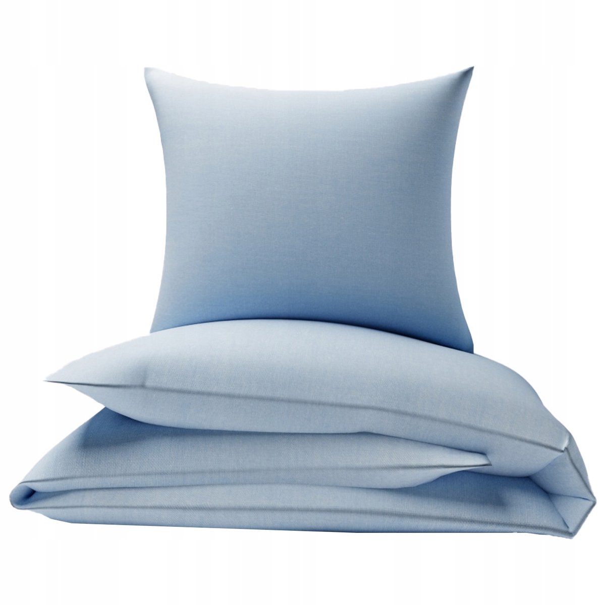 Image of 100% Katoenen Dekbedovertrek 120x180 cm - Effen Blauw met Rits